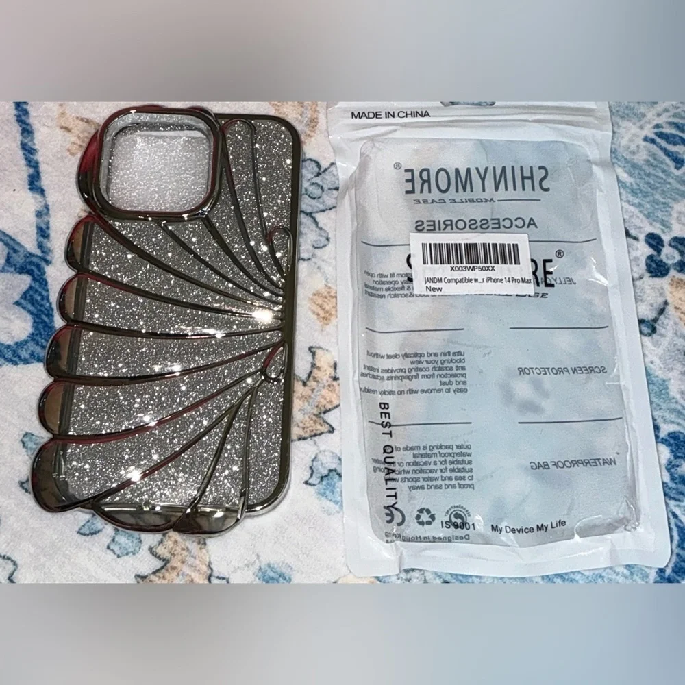 JANDM Compatible with IPhone 14 Pro Max / 3D Shell Clear & Silver